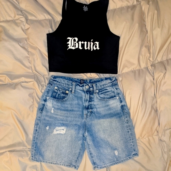 High Waisted 100% Cotton Jean Short - Picture 2 of 12